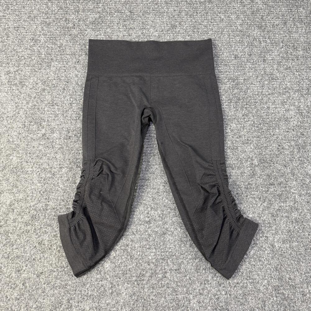 Lululemon Leggings Womens Small Gray Capri Crop Yoga Pants Ruched High Waist 2/4
